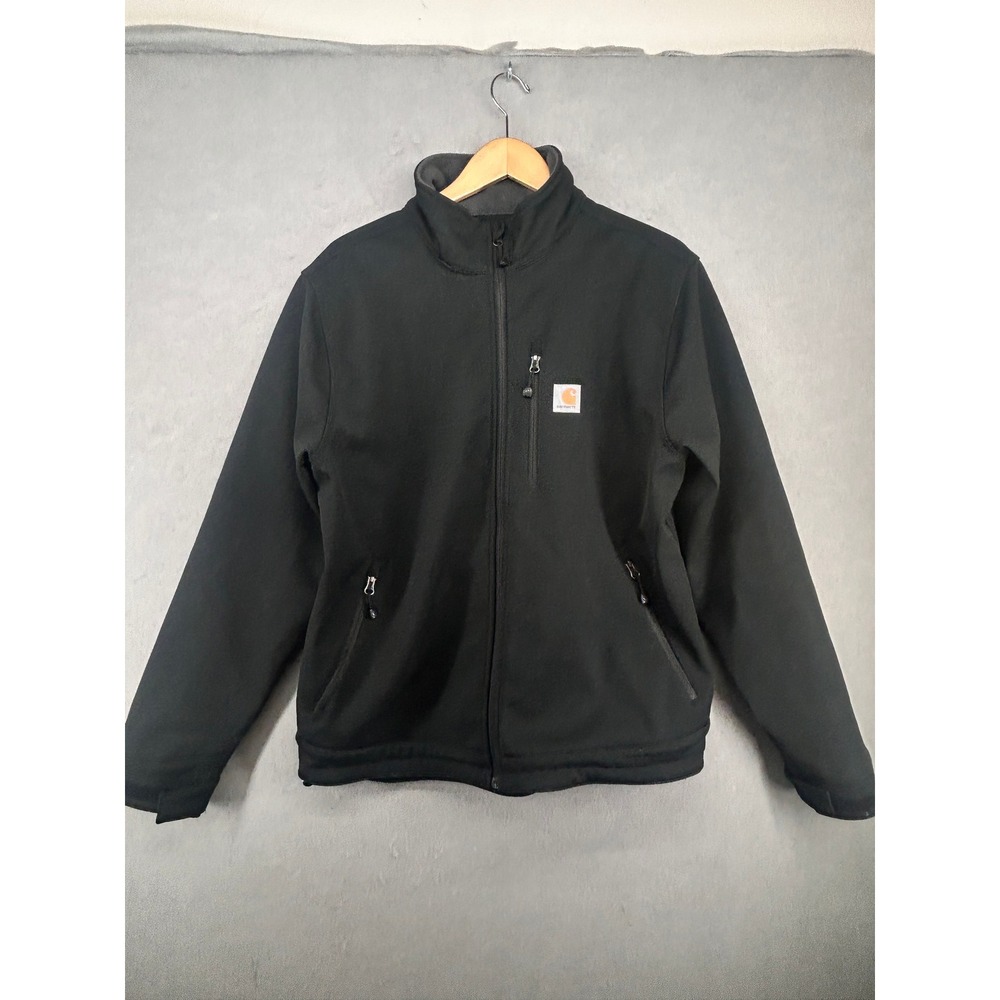 Carhartt Crowley Softshell Jacket Mens Large Black Full Zip Fleece Lined 102199